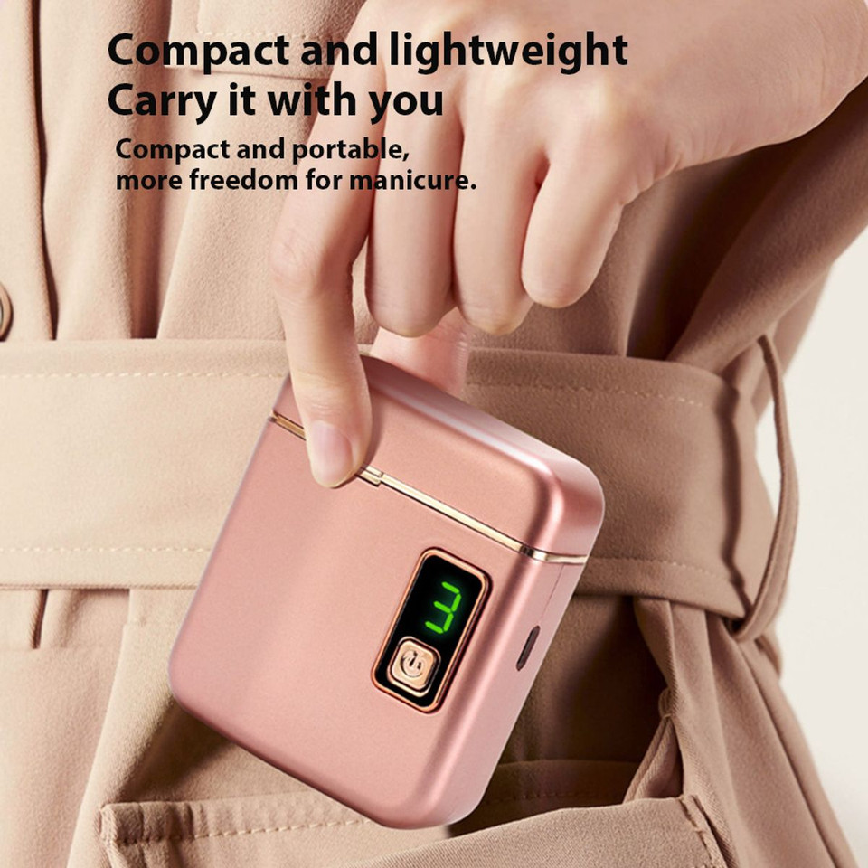 Electric Nail Clipper with 3 Speed Levels and Nail Clip Storage, LCD Digital Display, USB Rechargeable Electric Nail Trimmer,(Rose Gold) product image