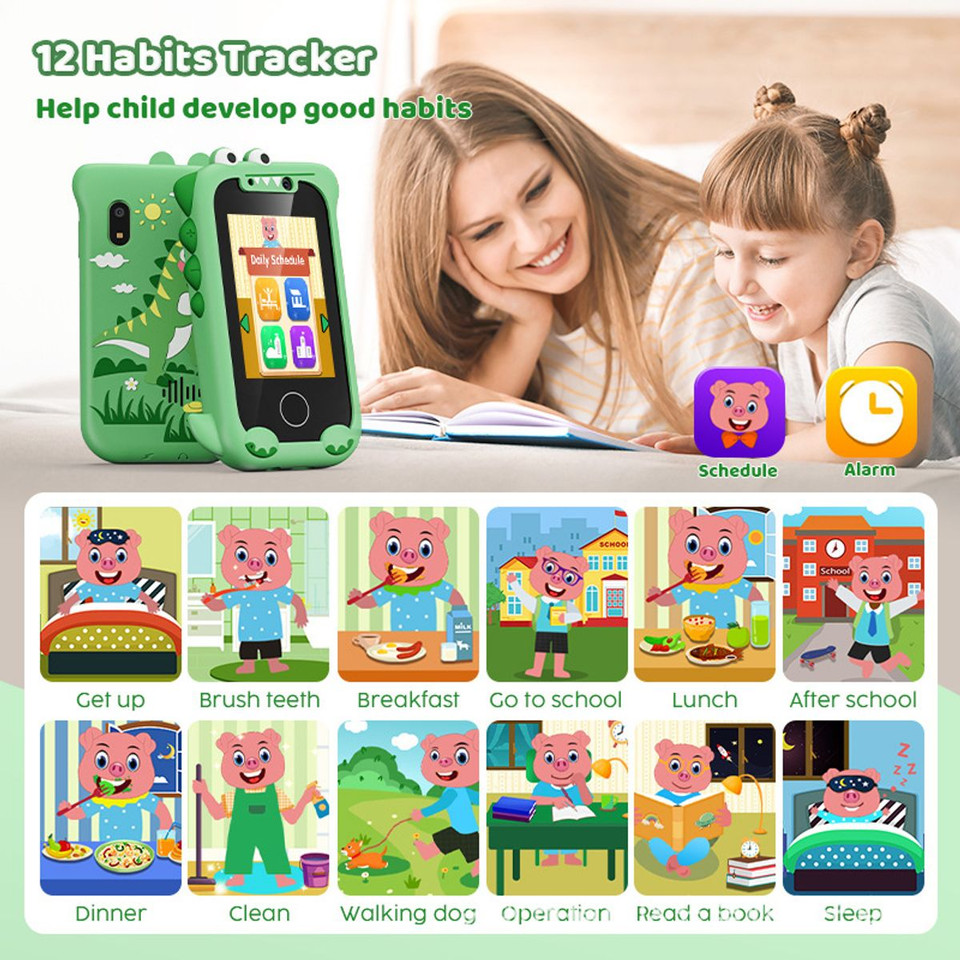 Kid Smart Phone, Touchscreen Learning Education Phone,Christmas Birthday Gifts for 4-9 Year Old (Green) product image
