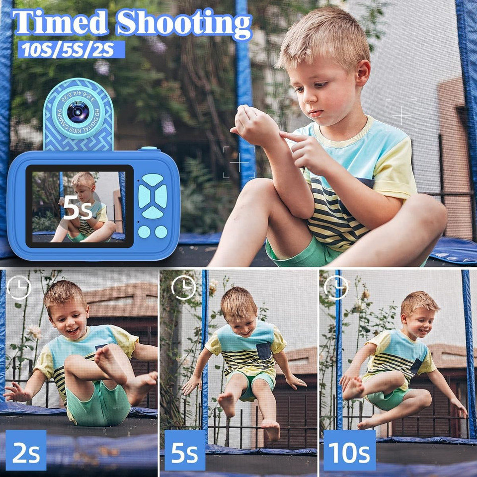 Camera Toys for Kids Ages 3-12,Kids Camera with Flip Lens for Selfie and Video,HD Digital Camera,Christmas Birthday Party Gifts,Blue product image