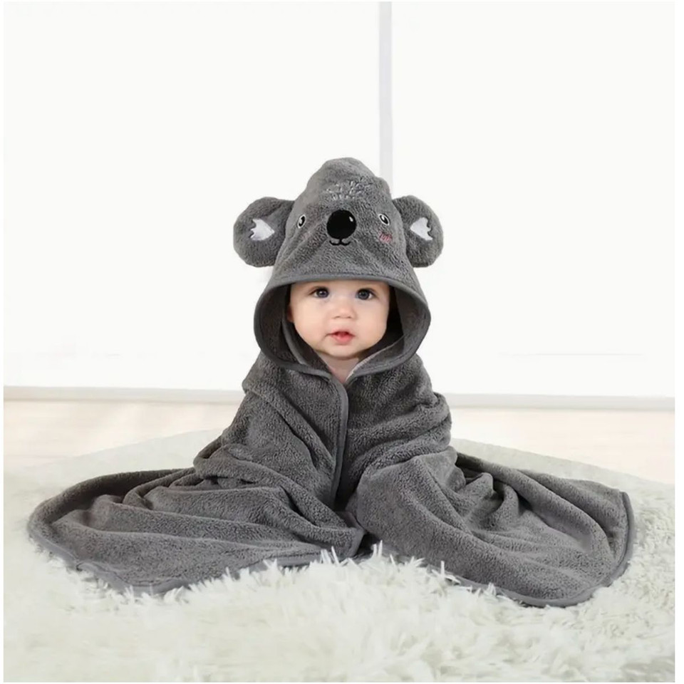 Absorbent Animal-Hooded Baby Bath Towel product image