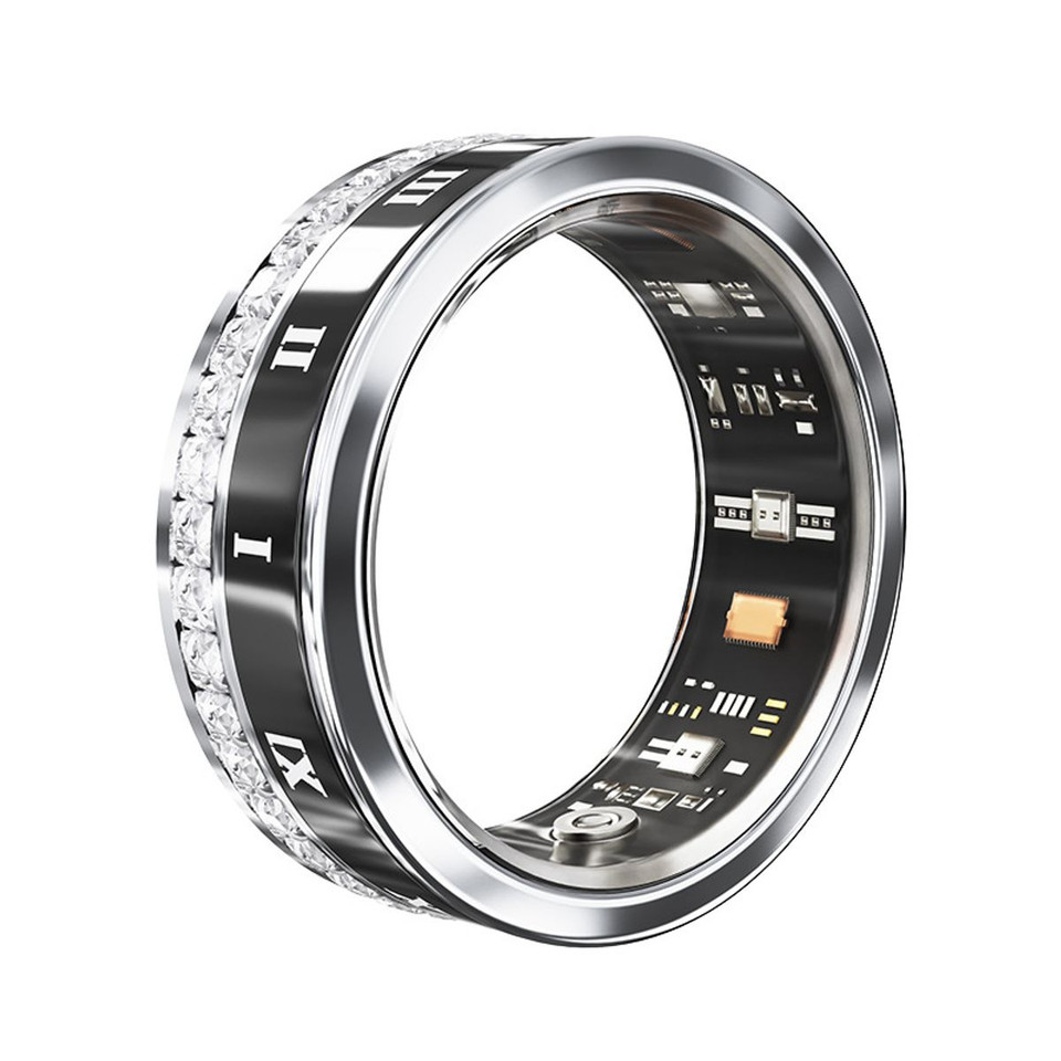 Smart Ring Fitness Tracker Rate Monitor Sleep Recorder Activity Reminder with Charging Case,IP68 Waterproof(8#) product image