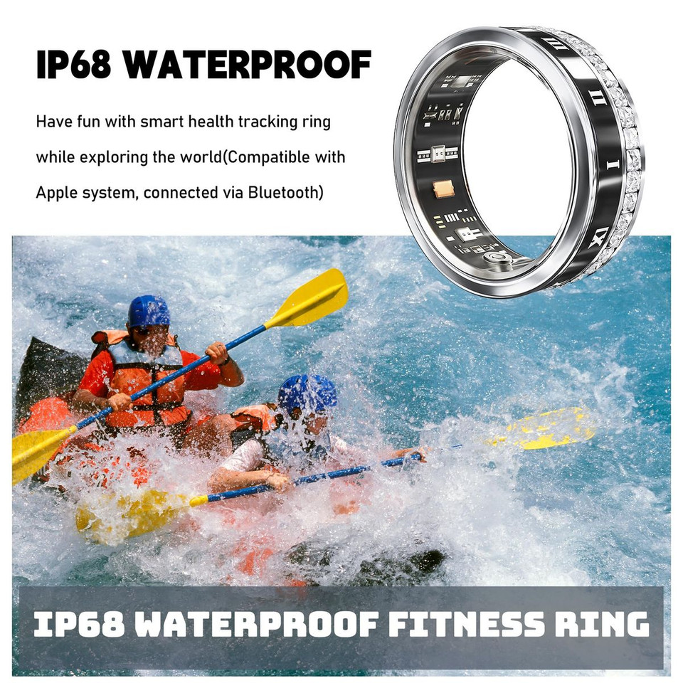 Smart Ring Fitness Tracker Rate Monitor Sleep Recorder Activity Reminder with Charging Case,IP68 Waterproof(9#) product image