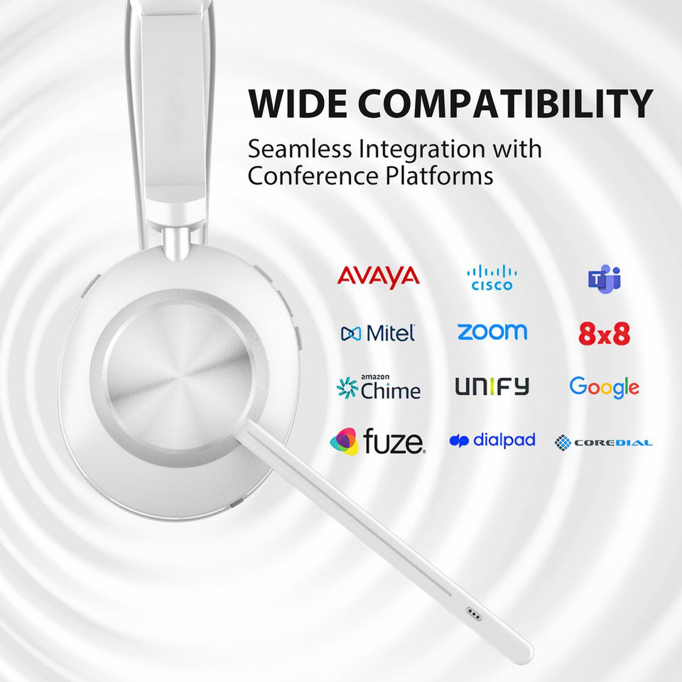 Wireless Bluetooth Headset with Microphone Noise Cancelling Talktime with USB Dongle for PC/Computer/Laptop/Cell Phones product image