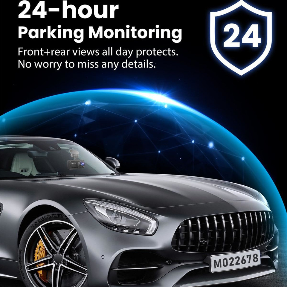 Dash Cam Front Rear 4K 1080P for Cars Built in WiFi Full HD Dash Cam with APP Control 3.94 Inch IPS Screen,G-Sensor WDR 24Hr Parking Mote product image