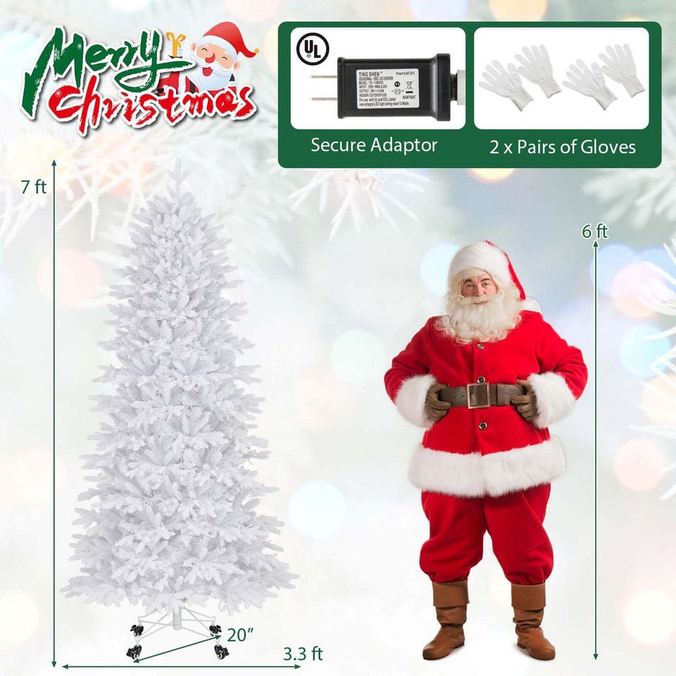 7FT Artificial Christmas Tree with 1880 PVC Branch Tips and LED Lights product image