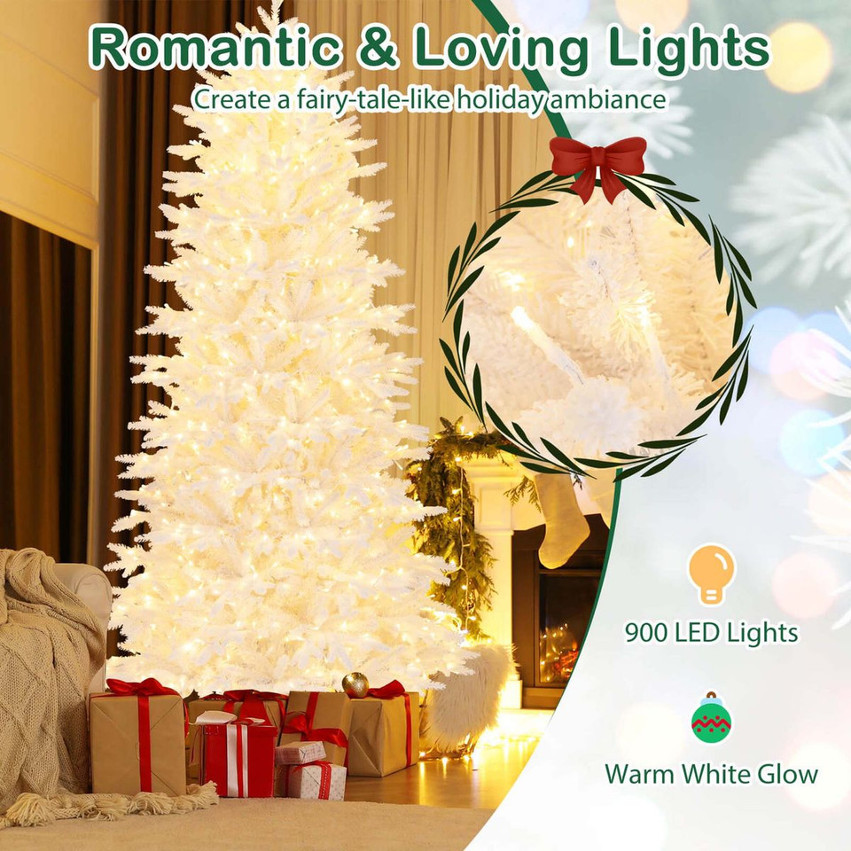 7FT Artificial Christmas Tree with 1880 PVC Branch Tips and LED Lights product image