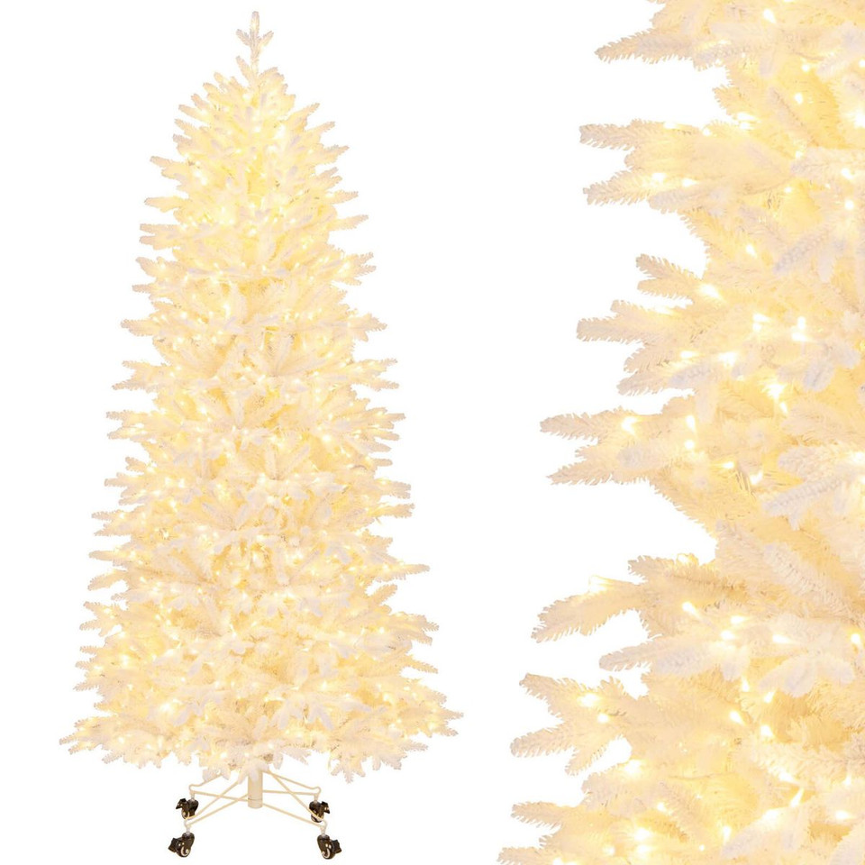 7FT Artificial Christmas Tree with 1880 PVC Branch Tips and LED Lights product image