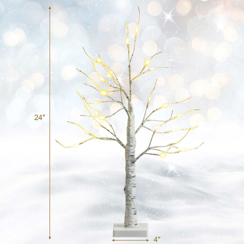 Pre-Lit White Twig Birch Christmas Tree Decor product image