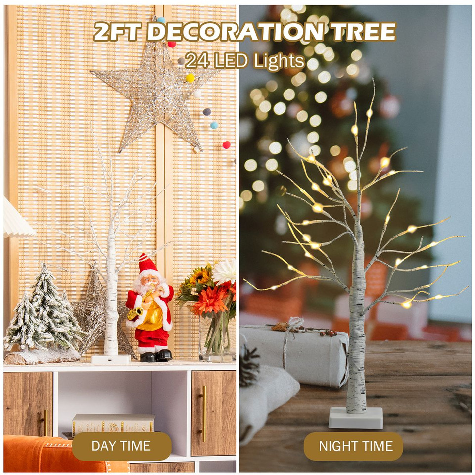 Pre-Lit White Twig Birch Christmas Tree Decor product image