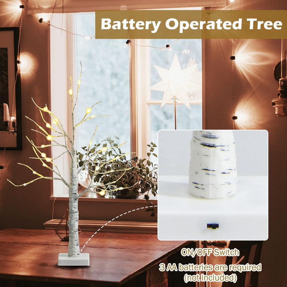 Pre-Lit White Twig Birch Christmas Tree Decor product image