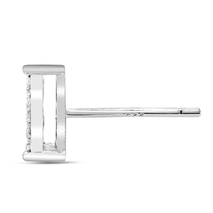 1/8-Carat Natural Princess Style Diamond Sterling Silver Stud Earring (Single) product image