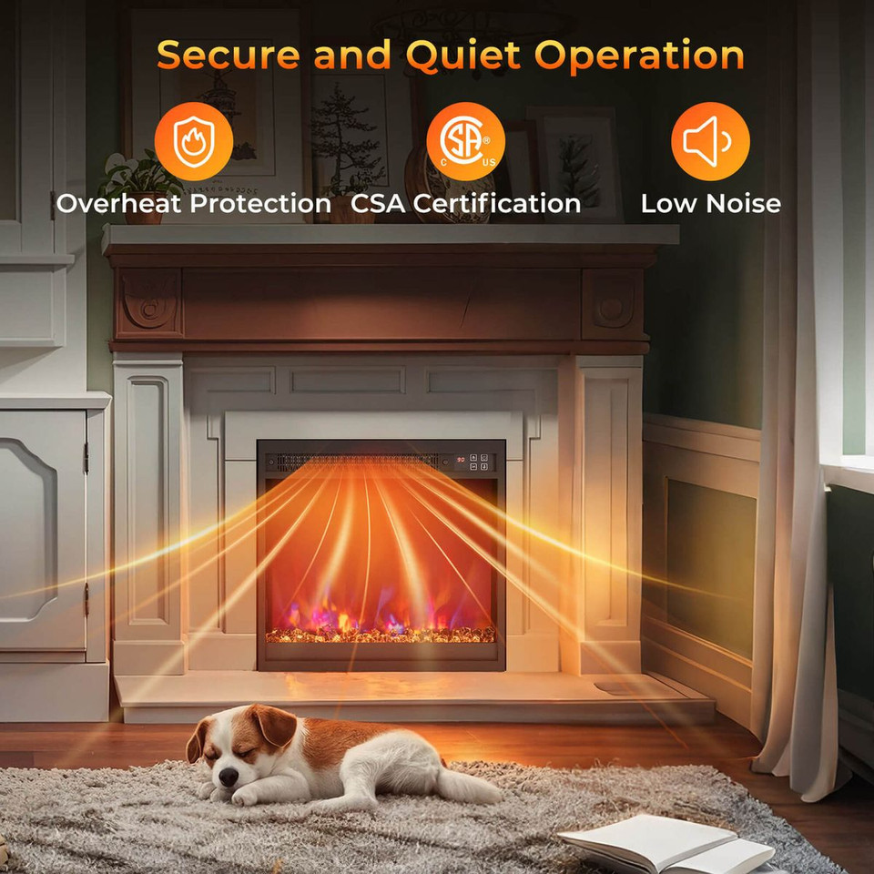 18" Electric Recessed 1500W Fireplace Heater Insert product image