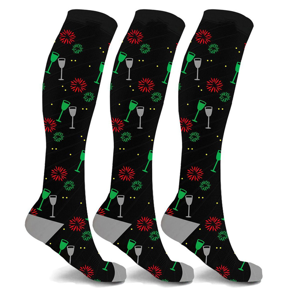 Holiday Fun Knee-High Compression Socks, 15-20mmHG (3-Pair) product image