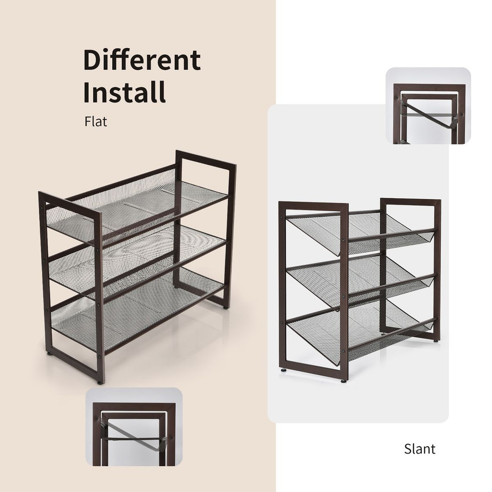 Adjustable Tilt Shoe Rack (3- or 4-Tier) product image