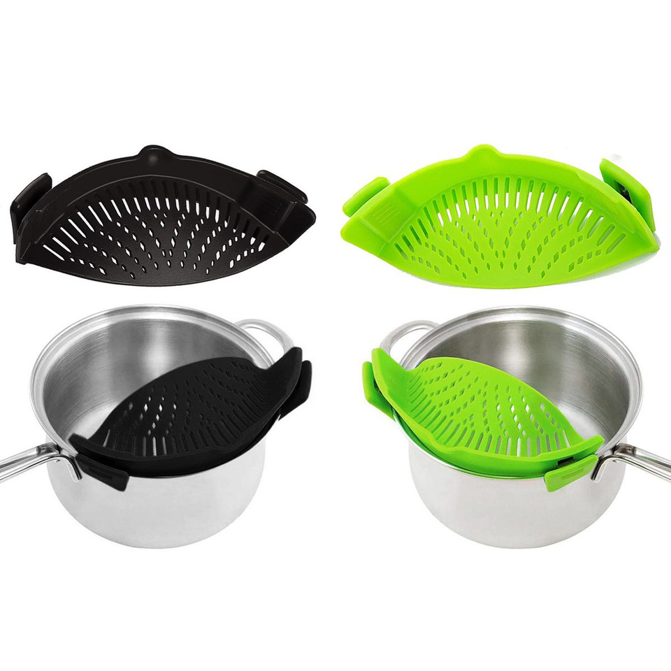 Easy Snap-On Heat Resistance Silicone Kitchen Strainer (2-Pack) product image
