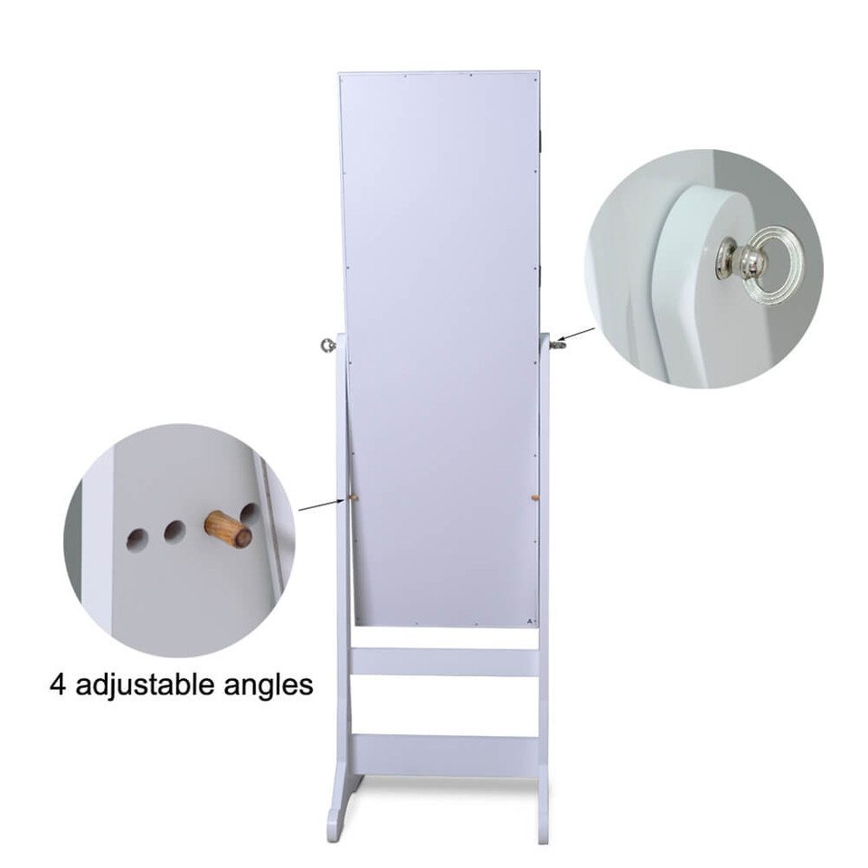 Lockable Mirrored Jewelry Cabinet Armoire Organizer product image