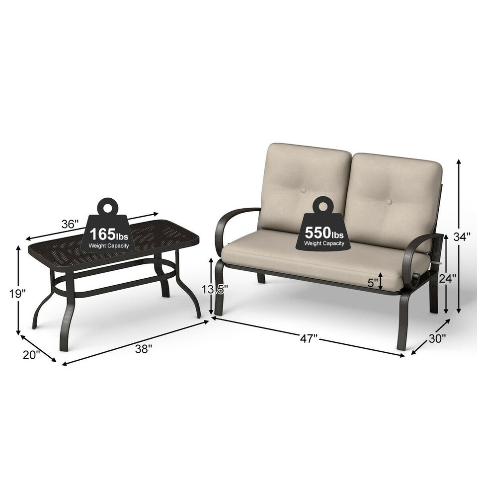 Outdoor Patio Love Seat Set (2-Pieces) product image