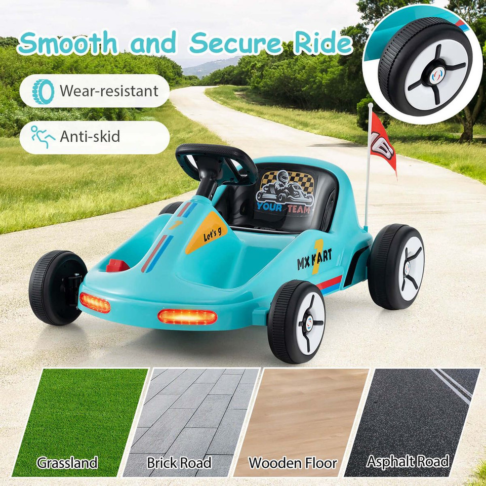 12V Kids Electric Go Kart 7AH Battery-Powered Ride-On Race Toy with Remote Control product image
