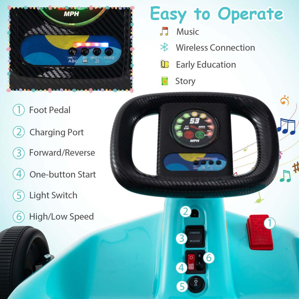 12V Kids Electric Go Kart 7AH Battery-Powered Ride-On Race Toy with Remote Control product image