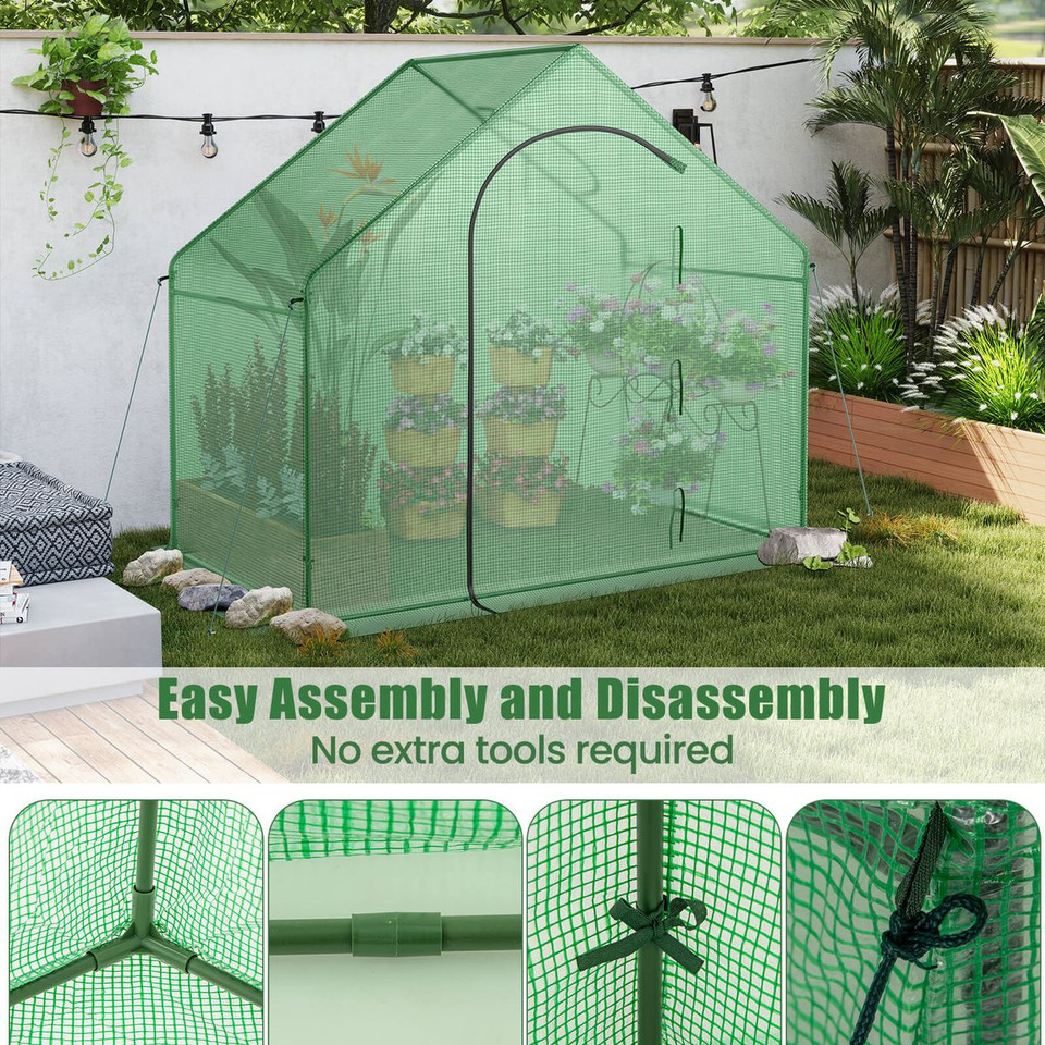 Mini Walk-in Greenhouse with PE Cover product image