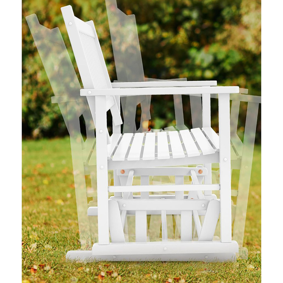 2-Seat Outdoor Glider Bench with Armrests and Slatted Seat product image