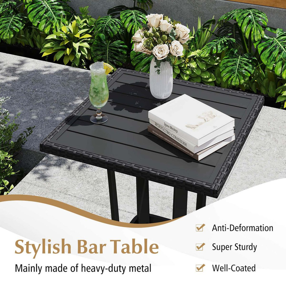 3-Piece Patio Wicker Bar Set with Rattan Chairs product image