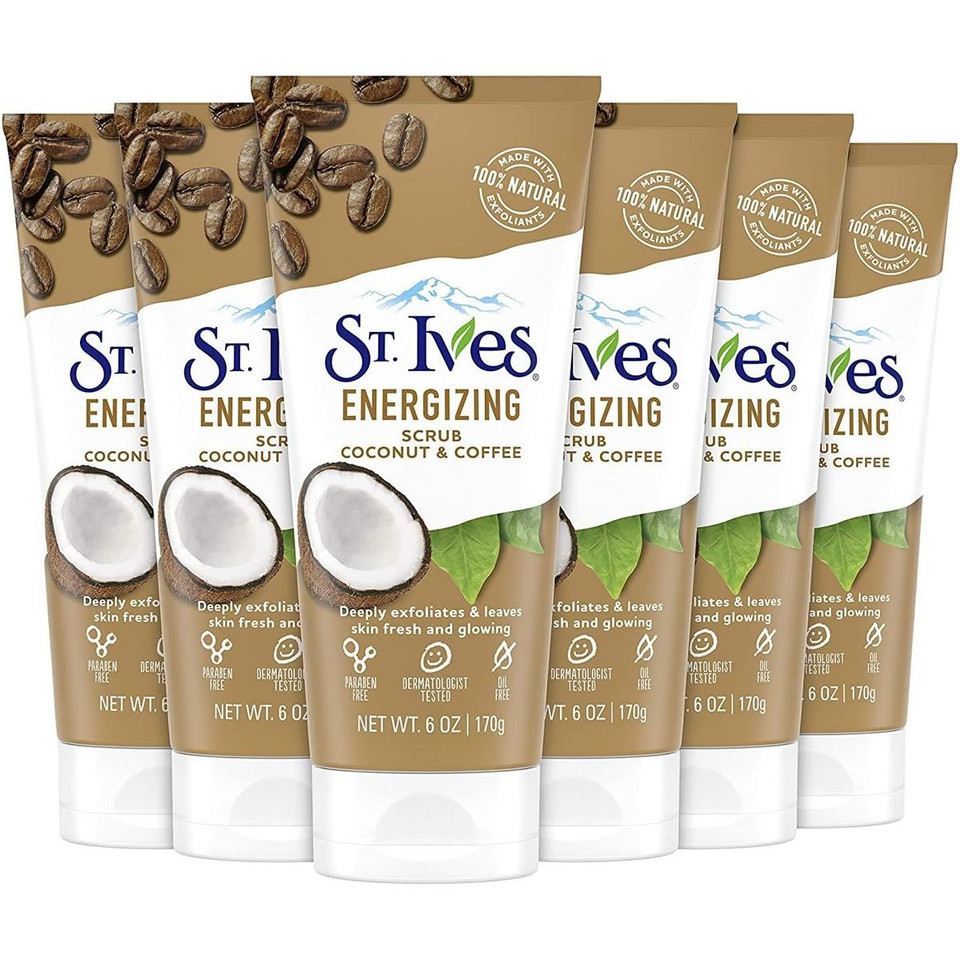 St. Ives Energizing Scrub, Coconut & Coffee, 6 oz. (6-Pack) product image