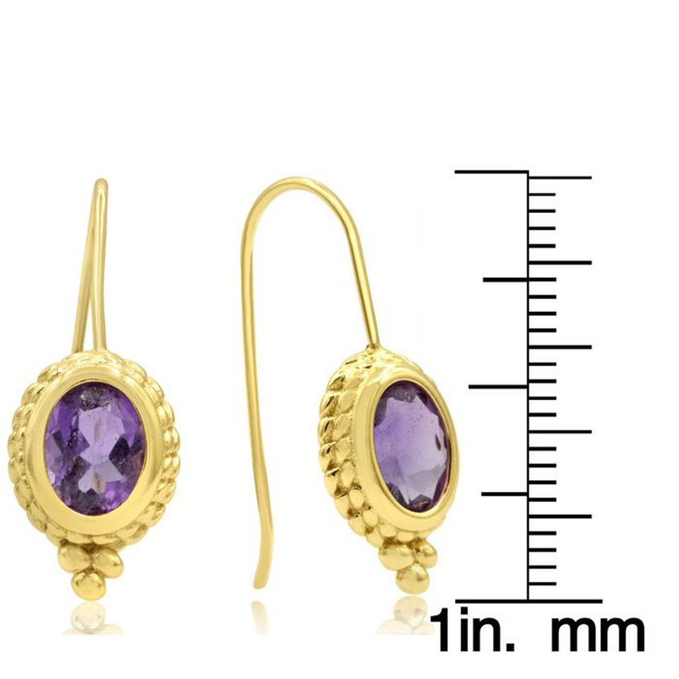 2-Carat Oval Amethyst Dangle Earrings product image