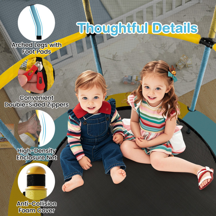 48-Inch Toddler Trampoline with Safety Enclosure Net product image