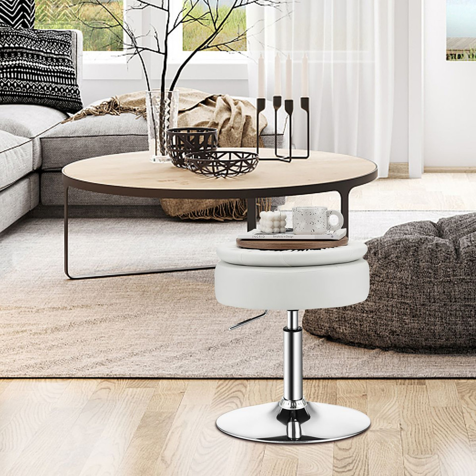 Adjustable 360° Swivel Storage Stool with Removable Tray product image