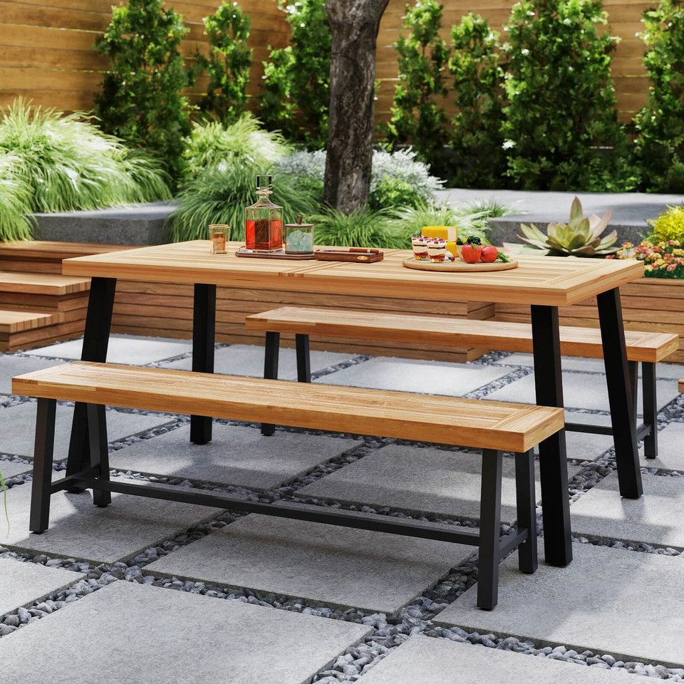 63" Long Outdoor Acacia Wood Bench product image