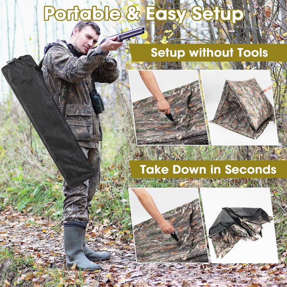 2-3 Person Hunting Blind Portable Pop-up Ground Tent with Carrying Bag product image