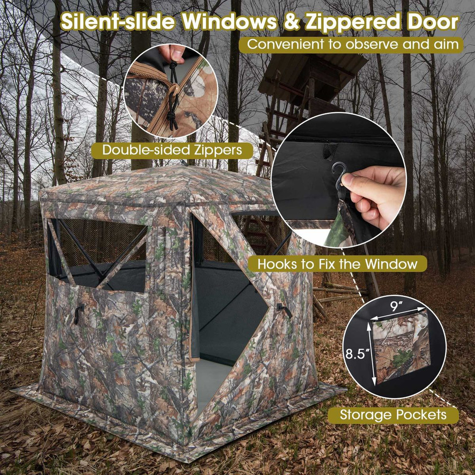 2-3 Person Hunting Blind Portable Pop-up Ground Tent with Carrying Bag product image