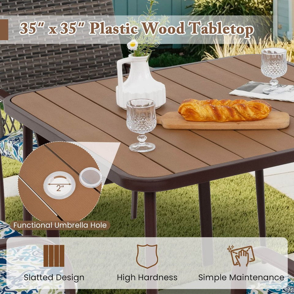 5-Piece Patio Dining Set with Wood-Plastic Tabletop product image