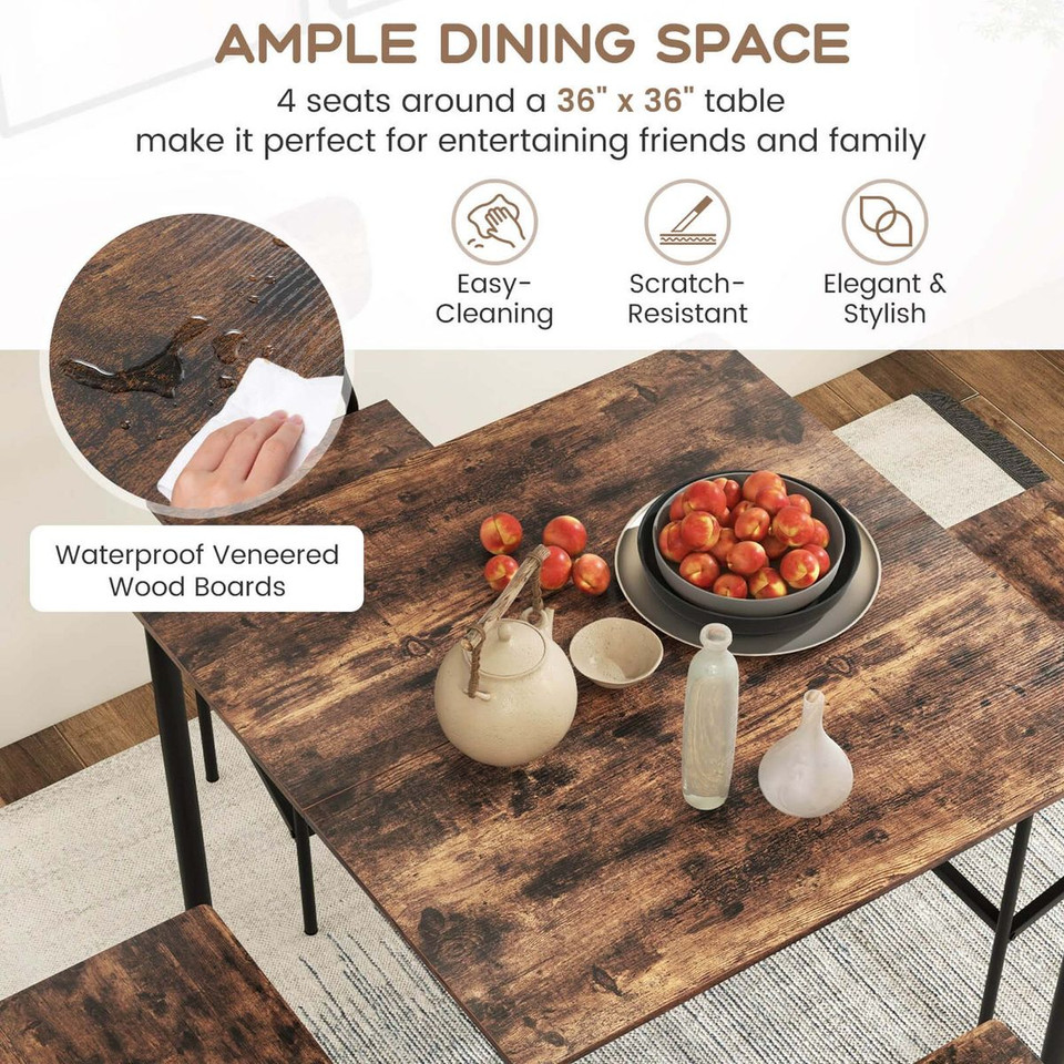 5-Piece Industrial Dining Table Set  product image