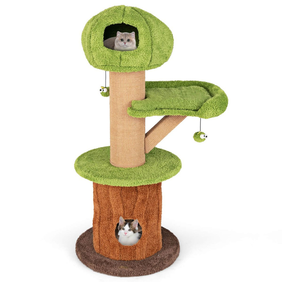 48-Inch Mushroom Condo Cat Tree with 2 Plush Perches product image