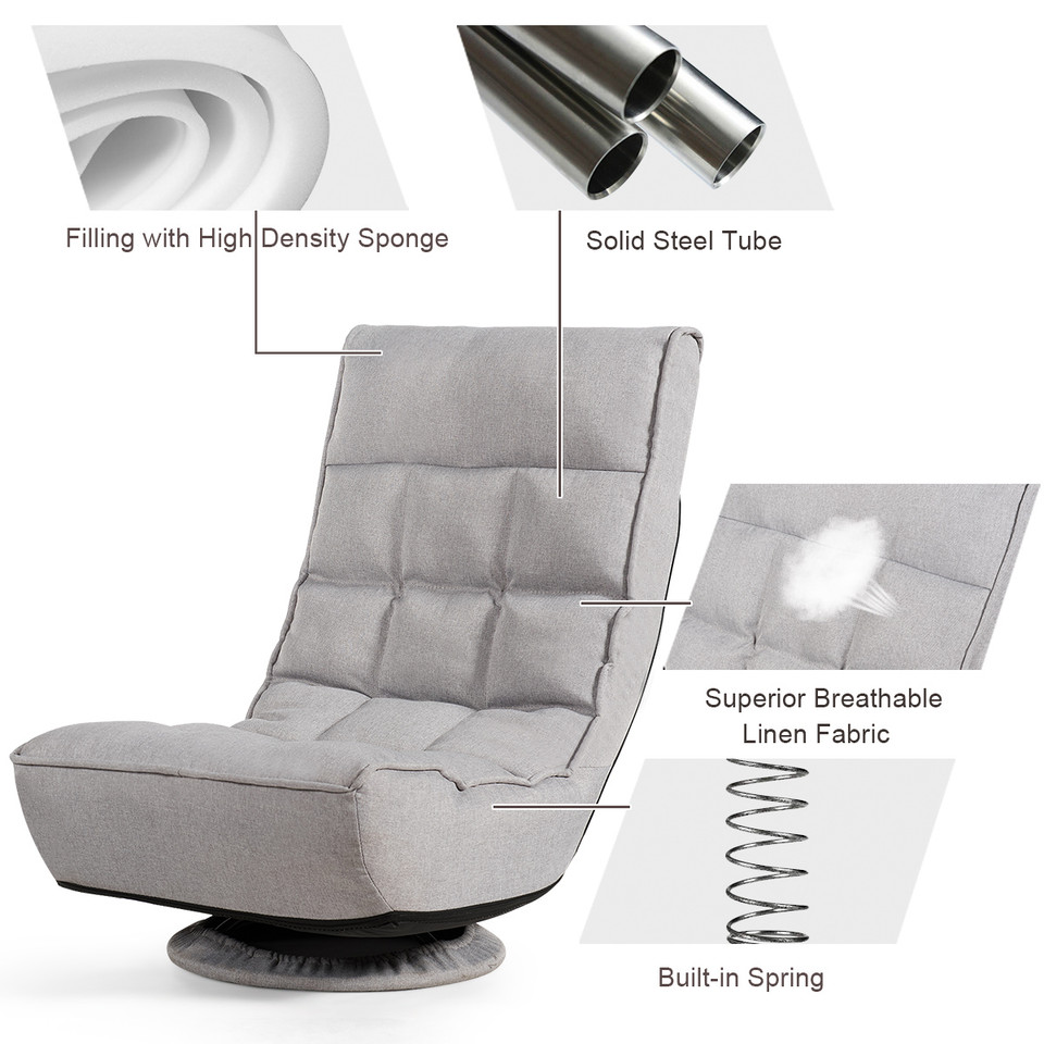 6-Position Folding Gaming Chair with 360° Swivel product image
