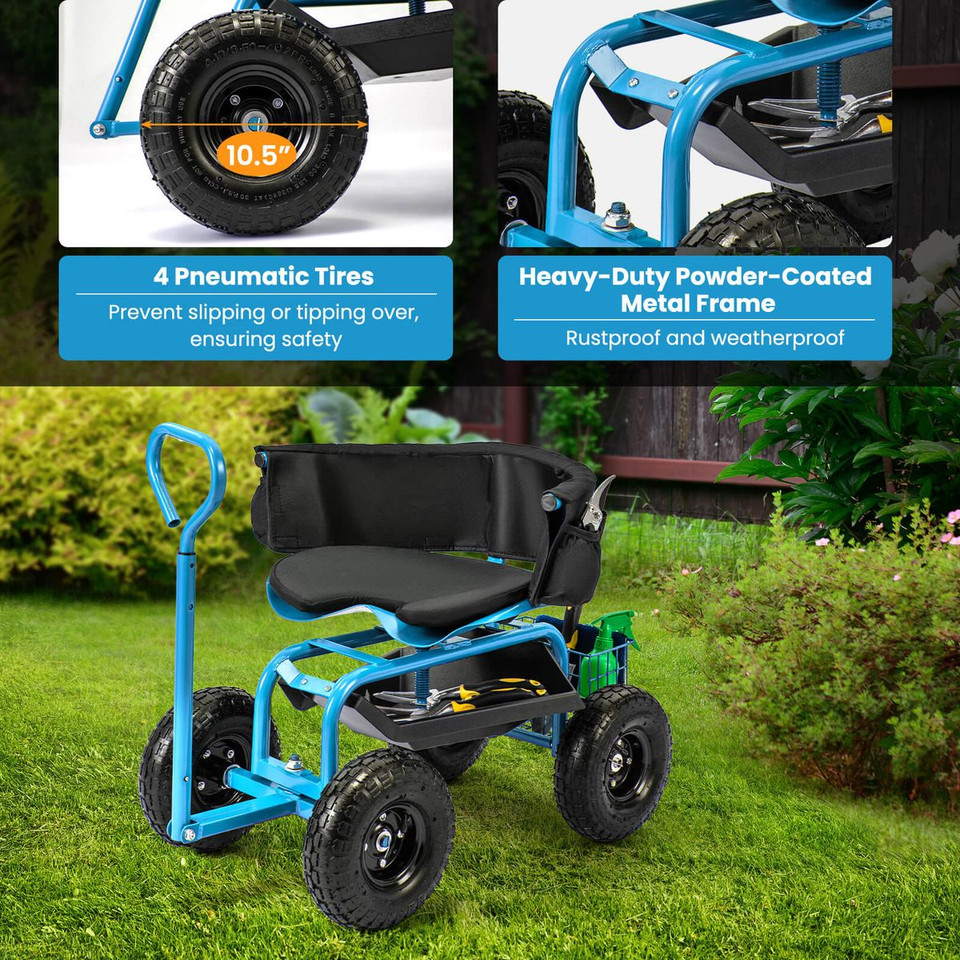Adjustable Rolling Scooter with Swivel Seat product image