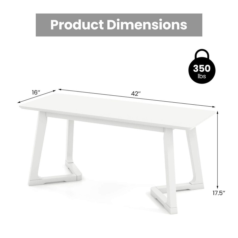 42" Modern Entryway Bench with Rubber Wood Legs product image