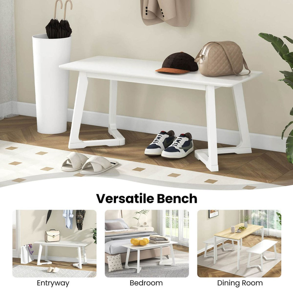 42" Modern Entryway Bench with Rubber Wood Legs product image