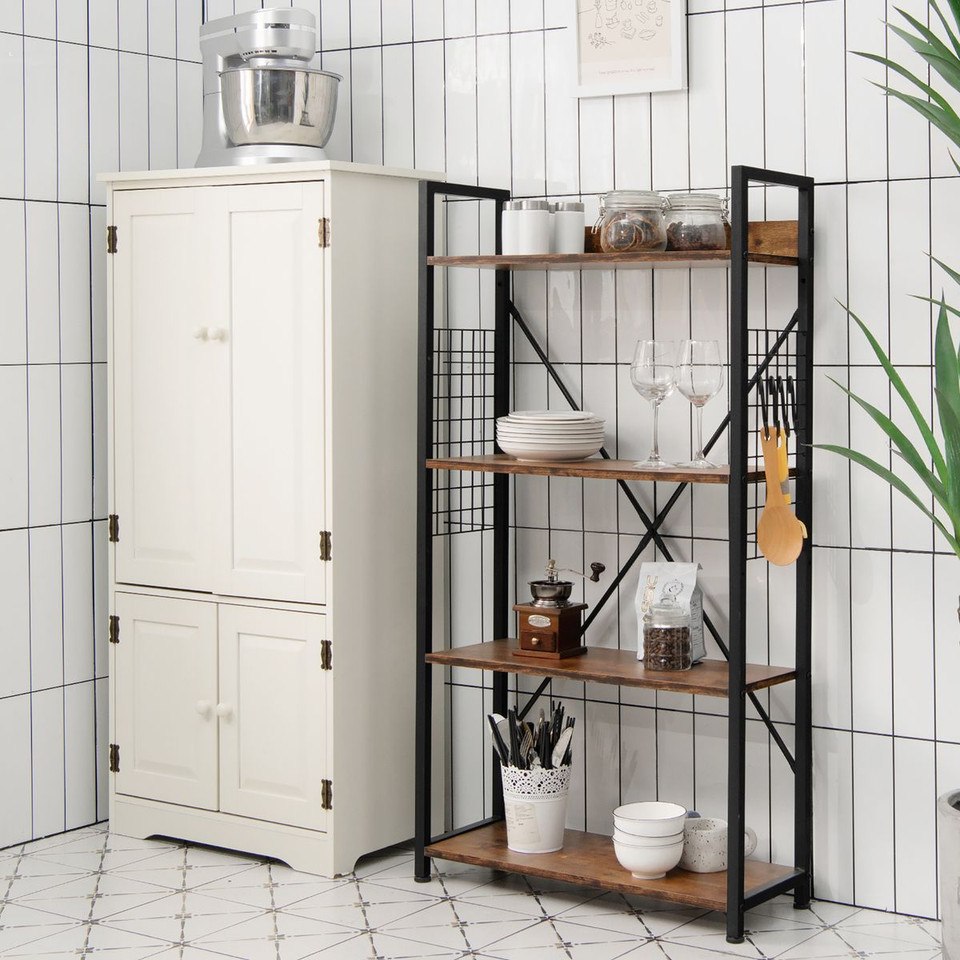 4-Tier Industrial Open-Storage Bookshelf product image
