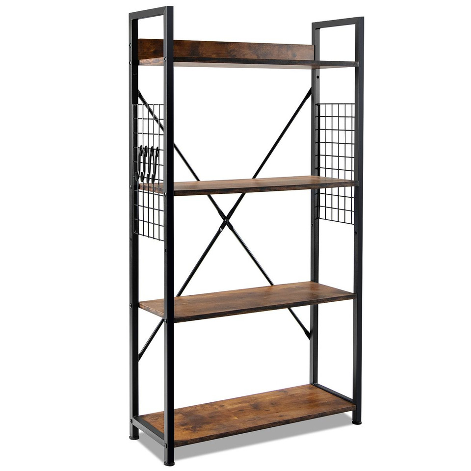 4-Tier Industrial Open-Storage Bookshelf product image