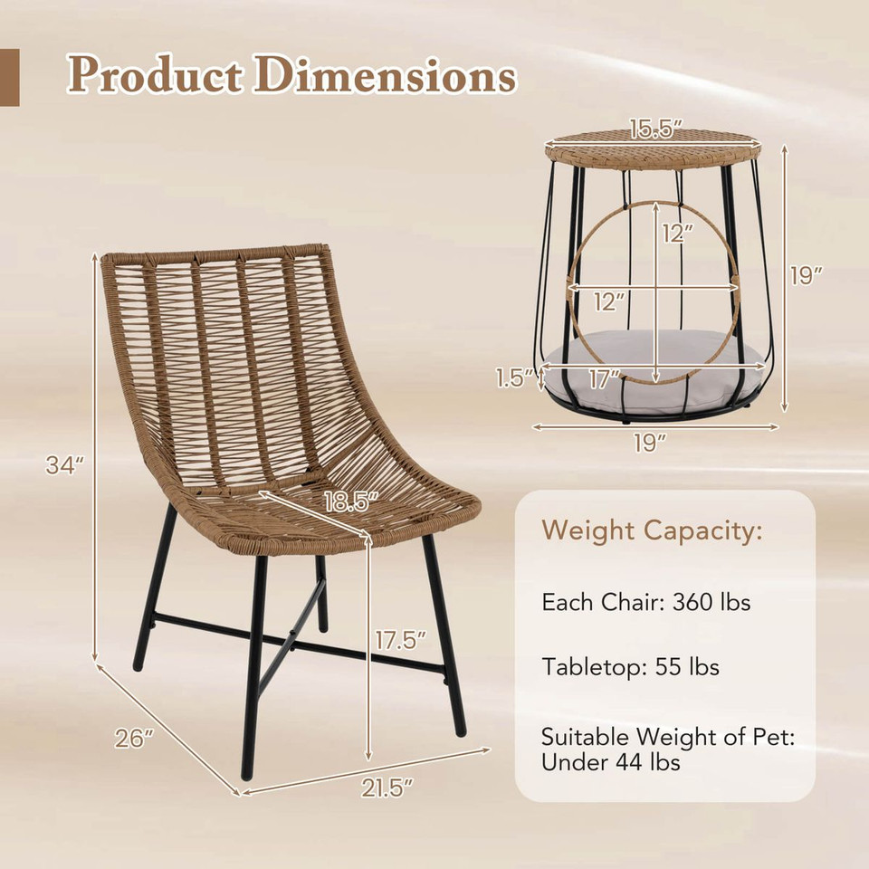 3-Piece Outdoor Furniture Set with Pet House  product image