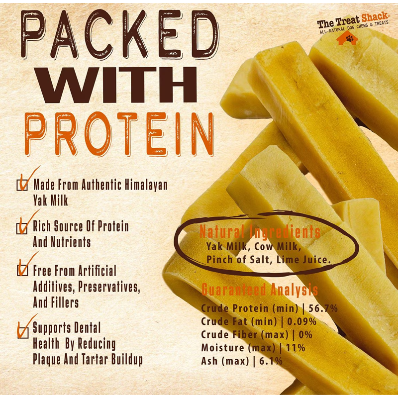 The Treat Shack Himalayan Yak Cheeses Dog Chew Treats, 5-6" (0.5 to 1-Pound) product image