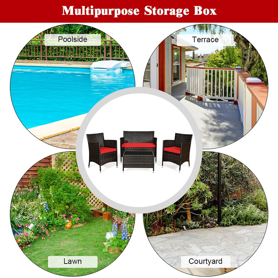 4-Piece Rattan Patio Furniture Set product image