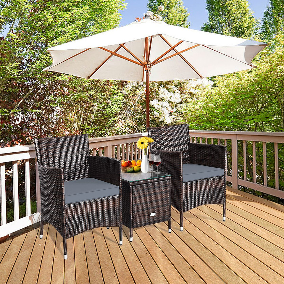 3-Piece Outdoor PE Rattan Wicker Furniture Set product image