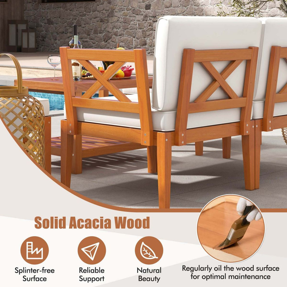 10-Piece Acacia Wood Patio Furniture Set  product image