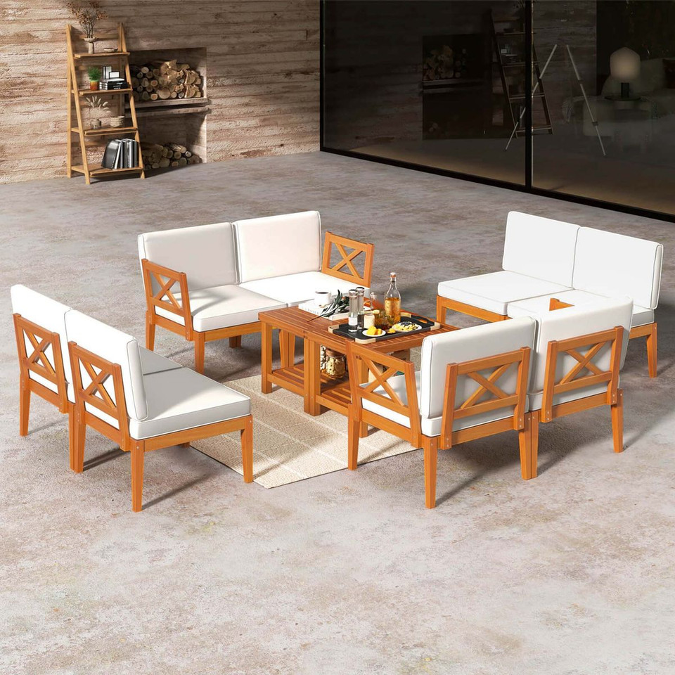 10-Piece Acacia Wood Patio Furniture Set  product image