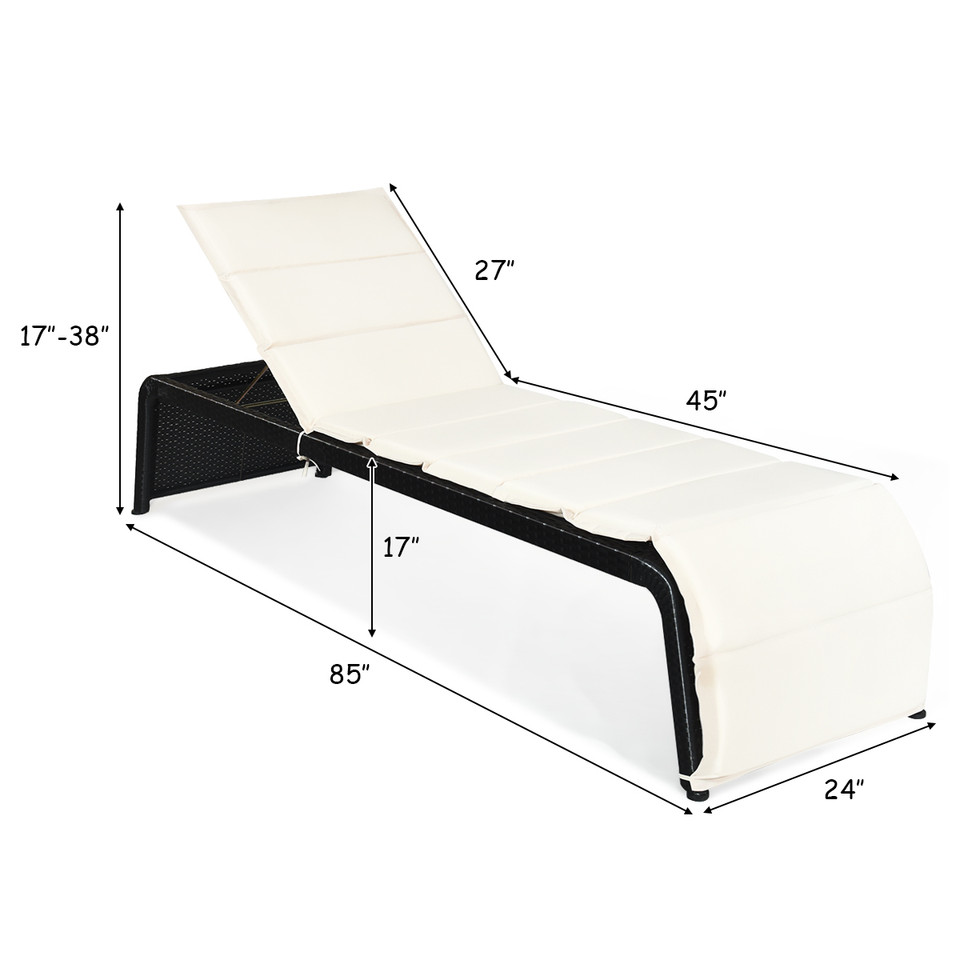 Patio Rattan Chaise Recliner Lounge Chair (Set of 2) product image