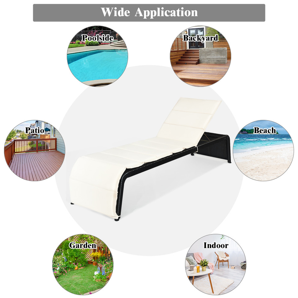 Patio Rattan Chaise Recliner Lounge Chair (Set of 2) product image
